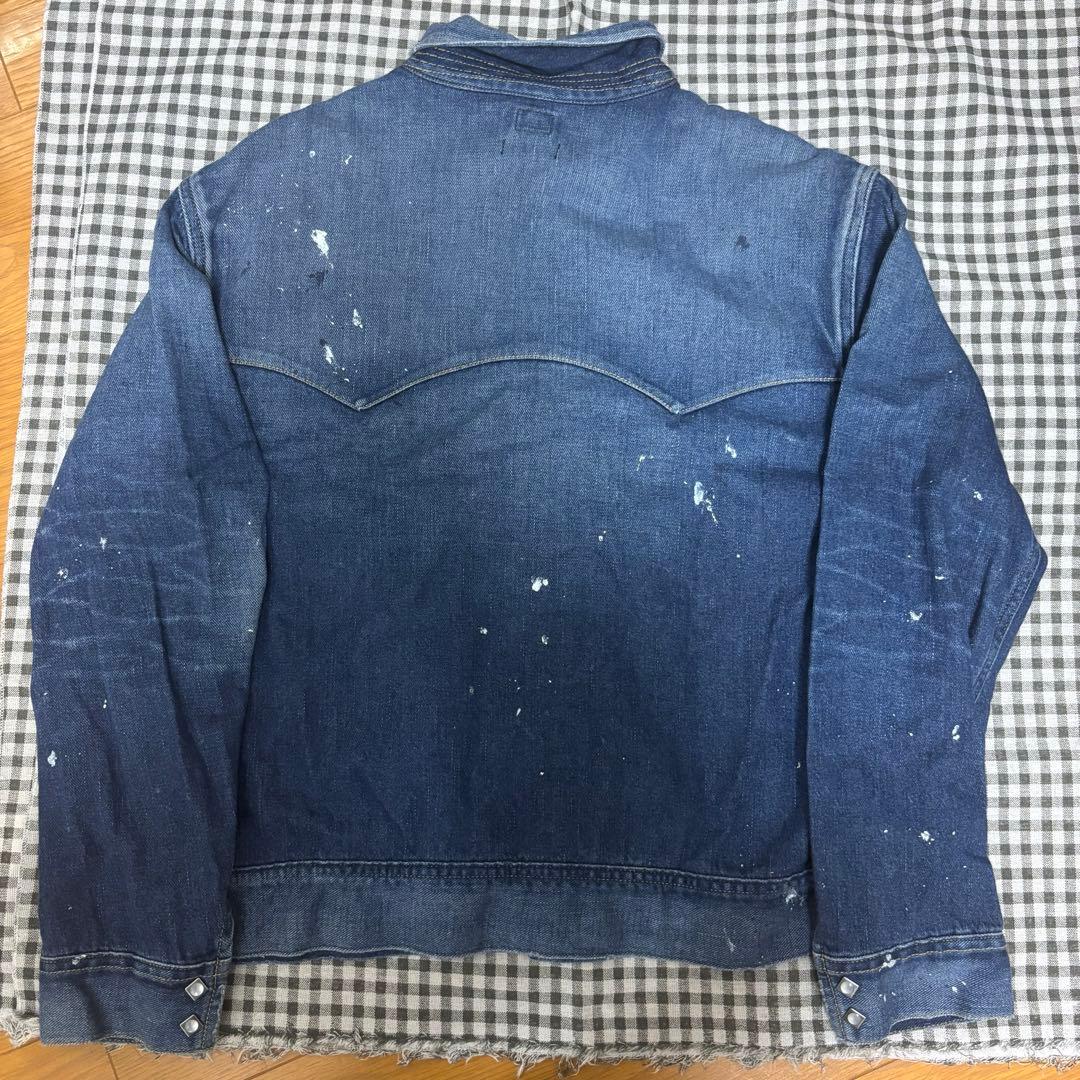 Leeインディゴ デニムジャケット ペイント加工