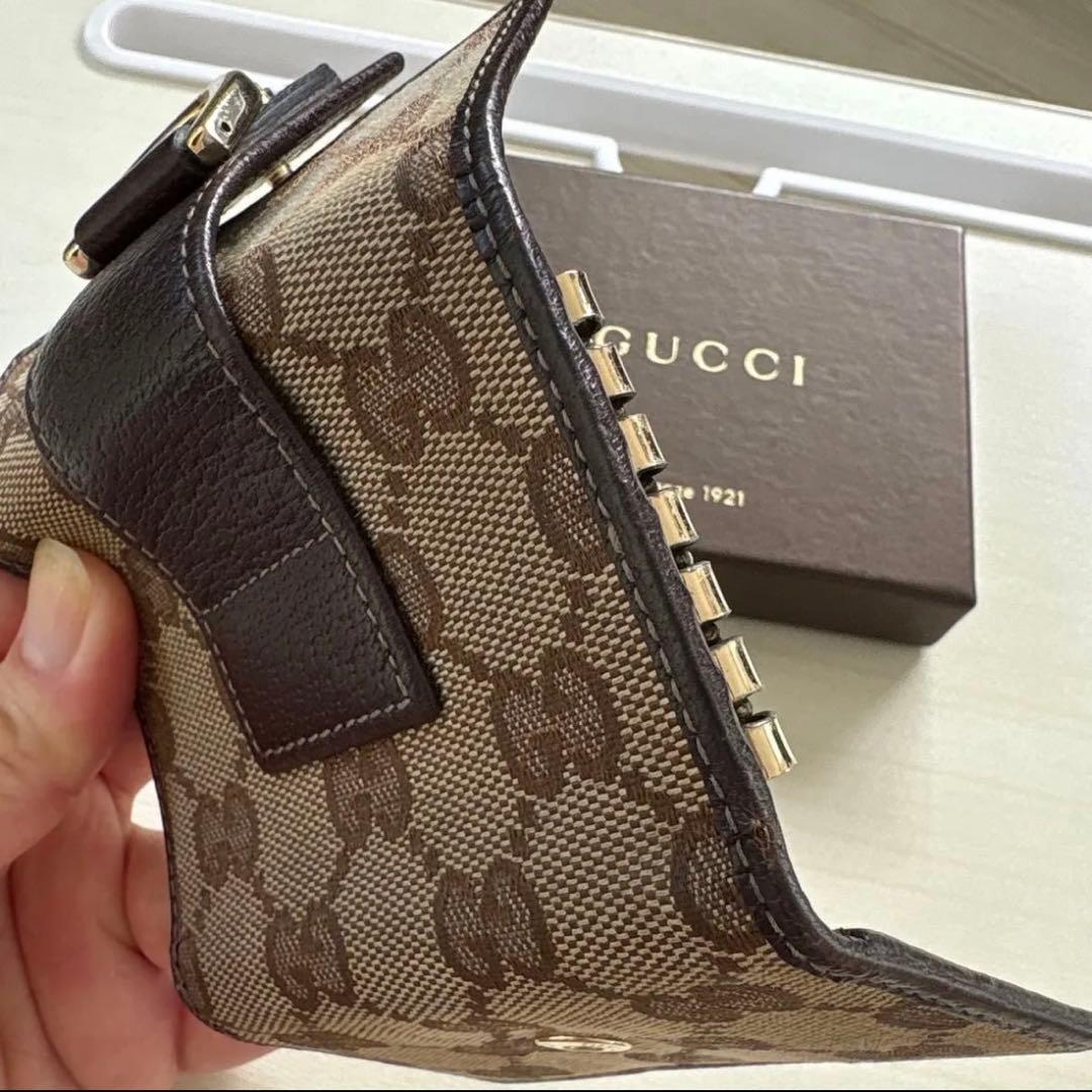 GUCCI グッチ GGロゴ キャンバスレザー キーケース ブラウン系