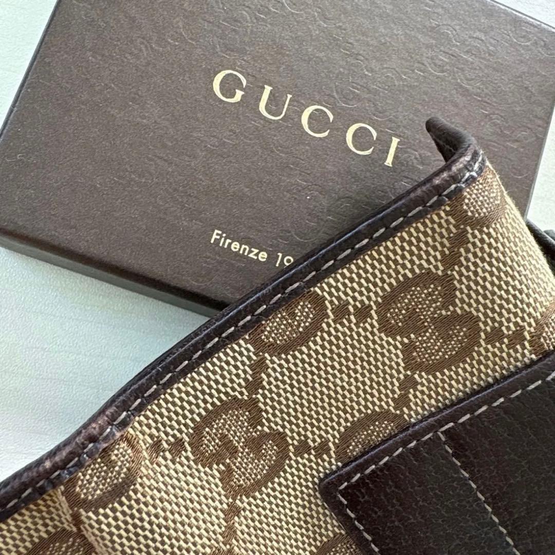 GUCCI グッチ GGロゴ キャンバスレザー キーケース ブラウン系