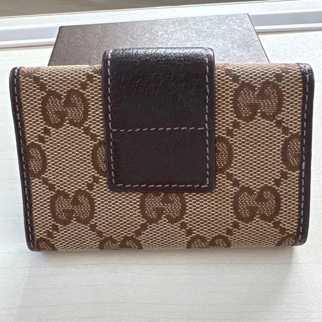 GUCCI グッチ GGロゴ キャンバスレザー キーケース ブラウン系
