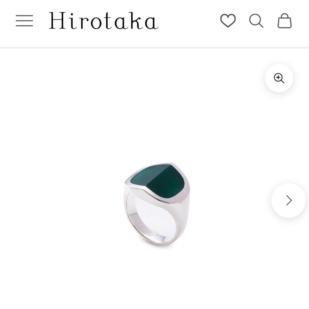《美品》Hirotaka equinox グリーンアゲートリング M 13号