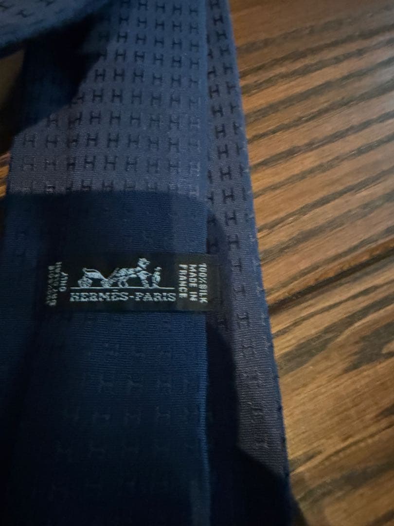 HERMES シルク ネクタイ ※ネイビーのみ