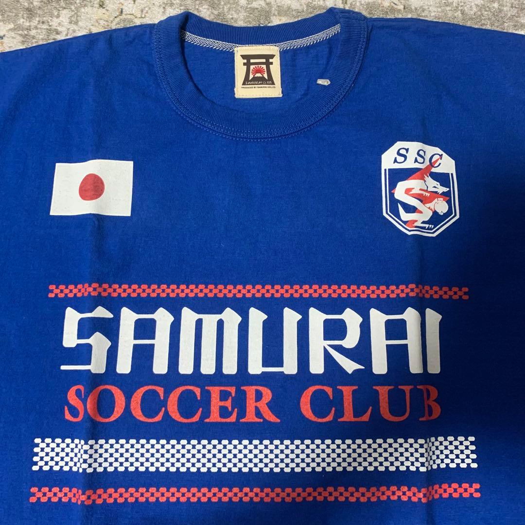 【新品】サムライジーンズ　サッカー　Tシャツ 青色　希少