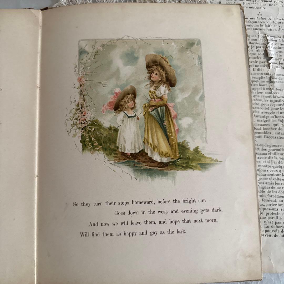 稀少1860年アンティーク美しい絵本ヴィクトリアン洋書ジャンクジャーナル児童書