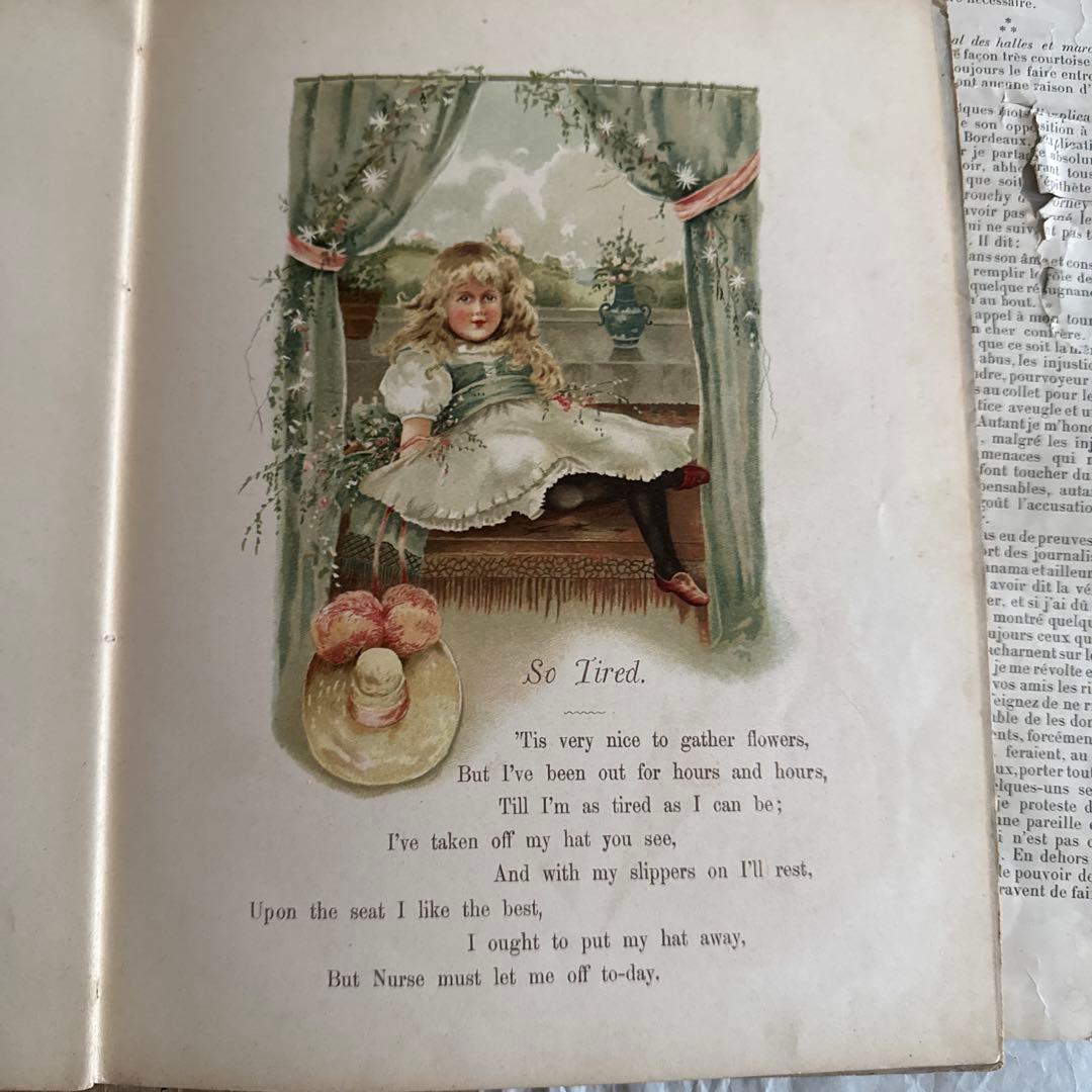 稀少1860年アンティーク美しい絵本ヴィクトリアン洋書ジャンクジャーナル児童書