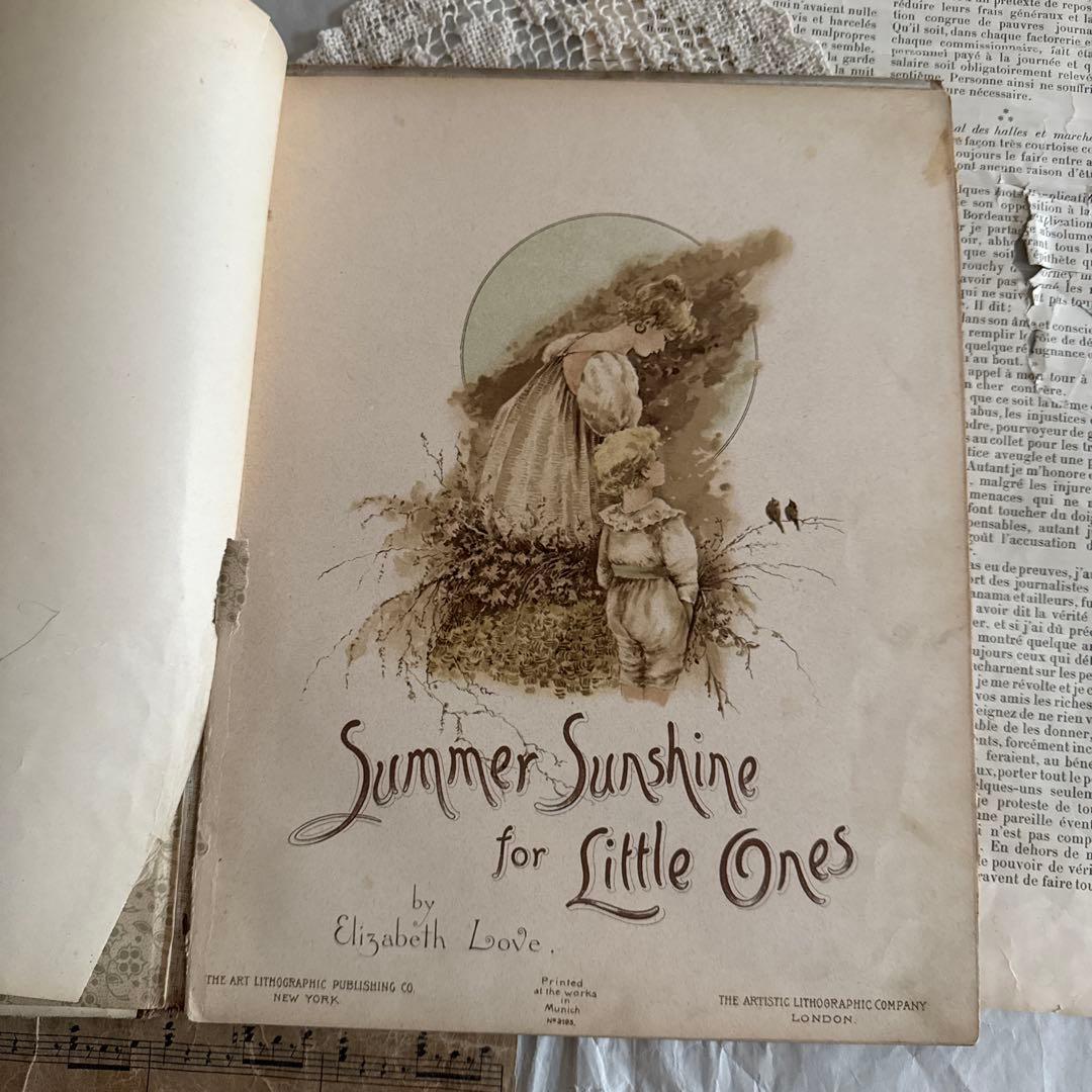 稀少1860年アンティーク美しい絵本ヴィクトリアン洋書ジャンクジャーナル児童書