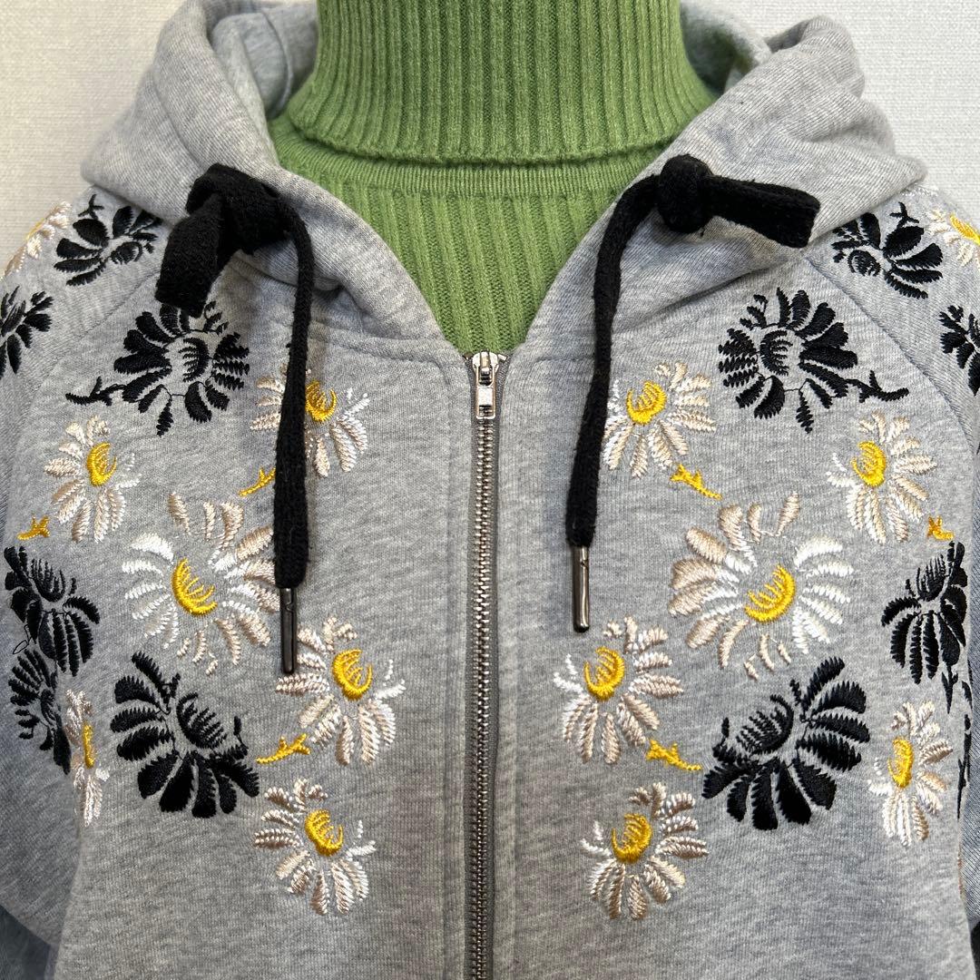 ottod'Ame 花柄刺繍 パーカー グレー大人気⭐︎月曜日迄プライス