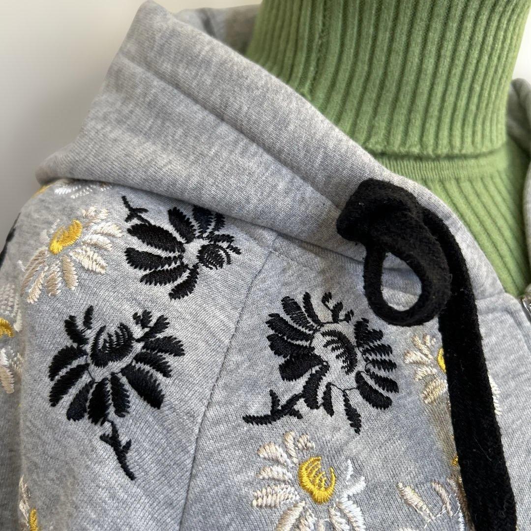 ottod'Ame 花柄刺繍 パーカー グレー大人気⭐︎月曜日迄プライス