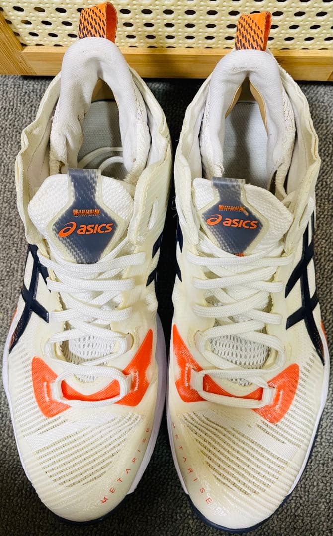 ASICS RISE 2バレーボールシューズ ホワイト/オレンジ/ネイビ