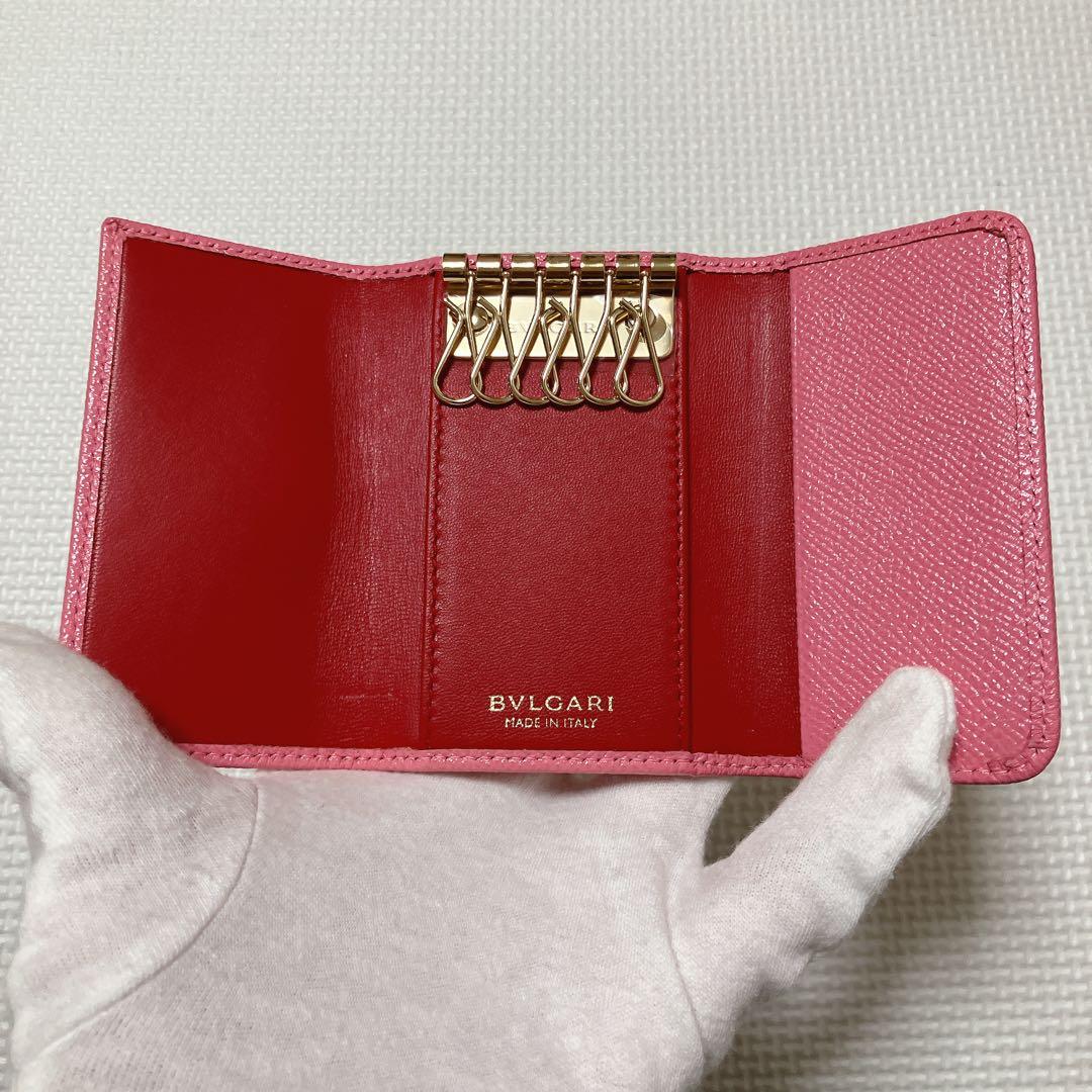 未使用BVLGARIブルガリ レザーキーケース　ピンク　カード付き