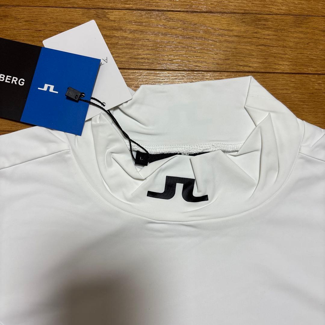 ☆新品☆J.Lindeberg ジェイリンドバーグホワイト ハイネックシャツ L