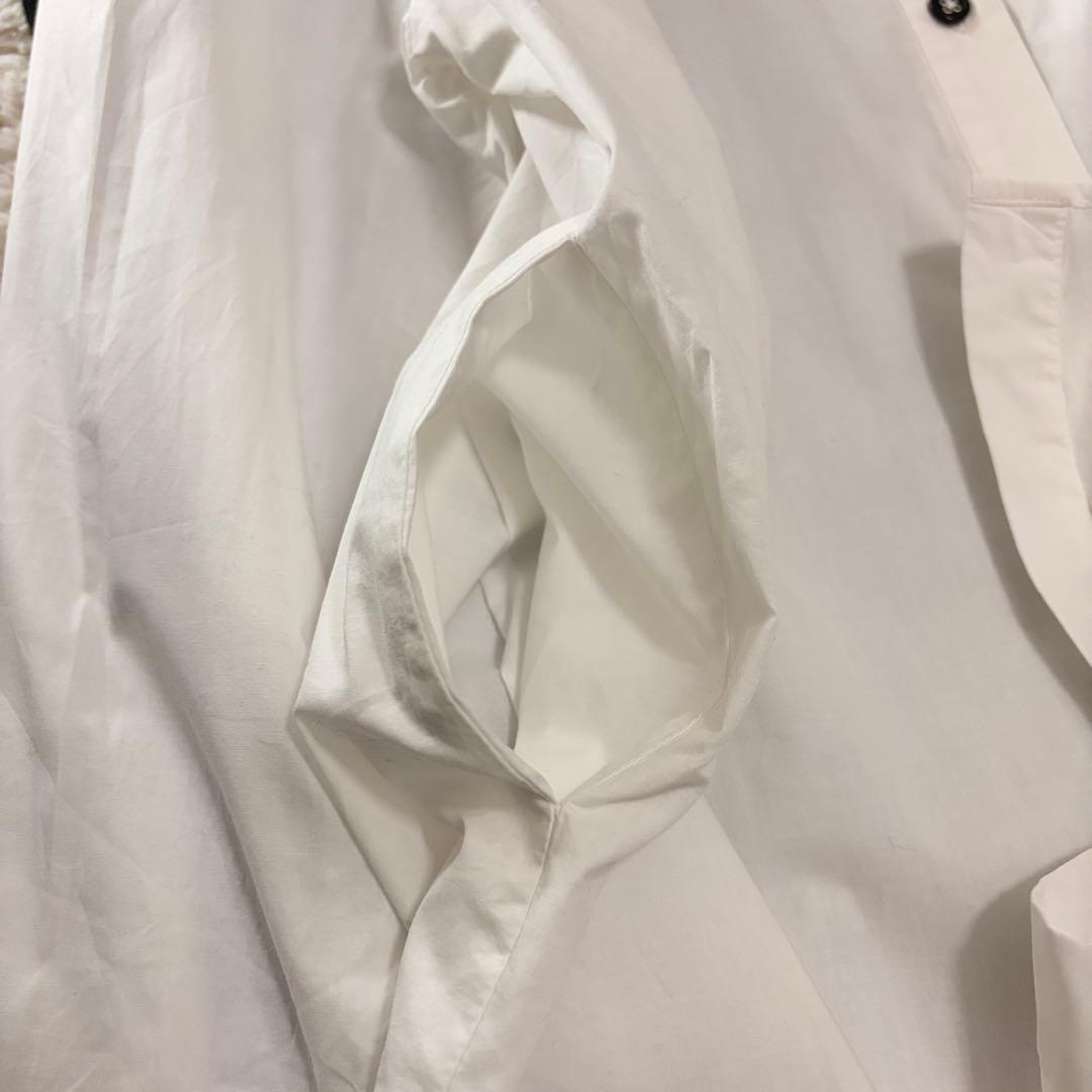 MACHATT スタンドカラー ロングシャツ オーバーサイズ シャツワンピース風