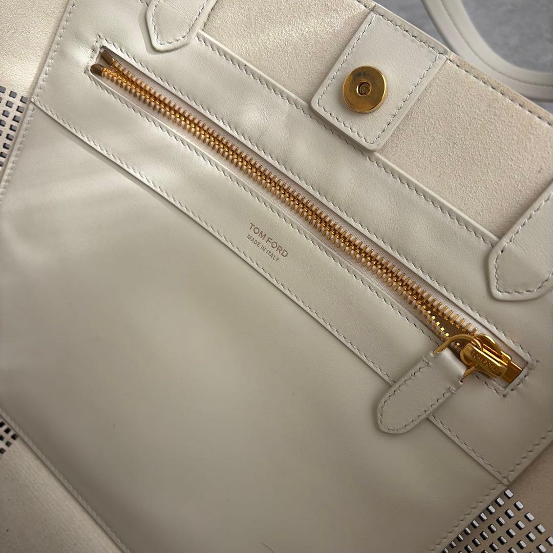 【希少✨】TOM FORD トートバッグ　オールレザー　ロゴ刻印　ユニセックス