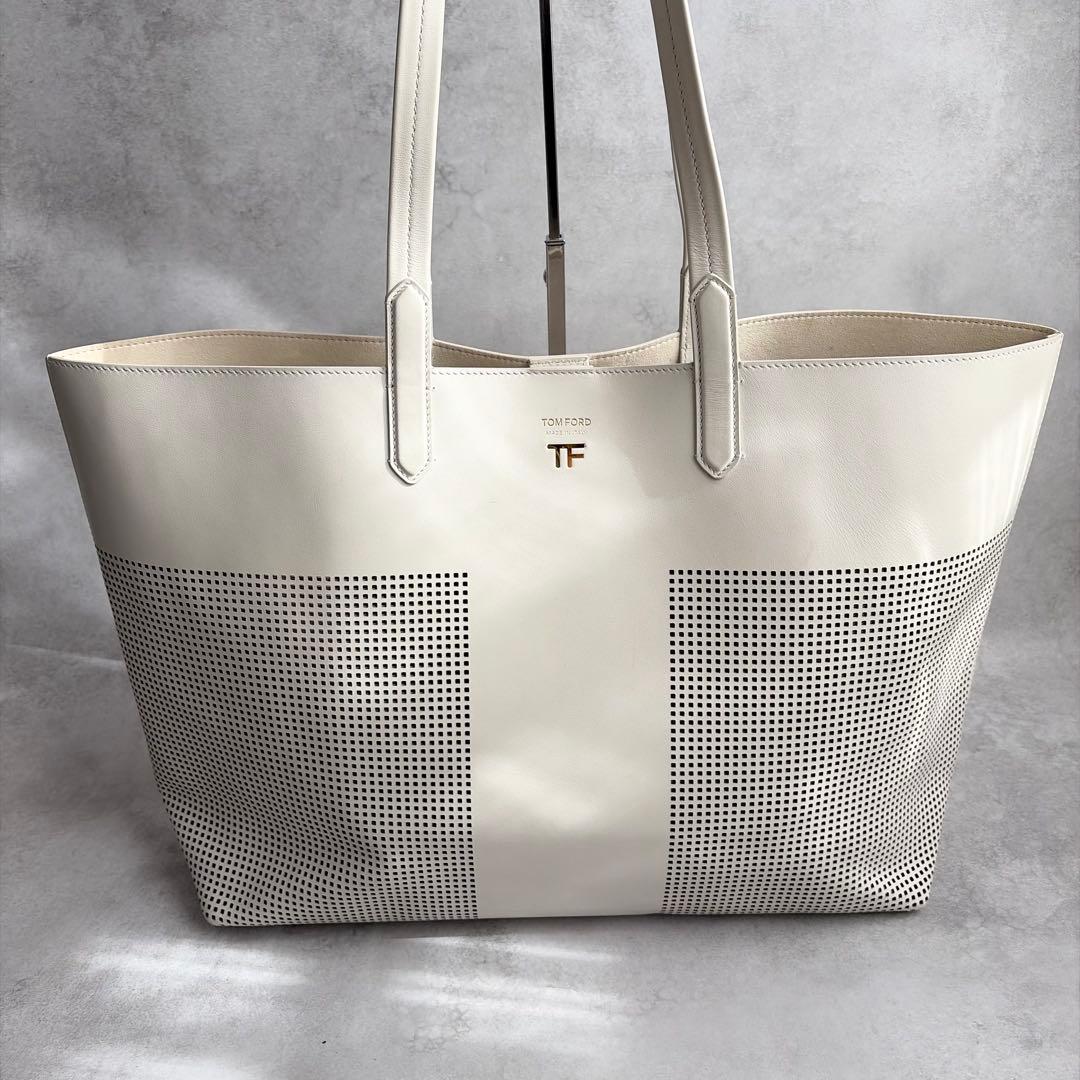 【希少✨】TOM FORD トートバッグ　オールレザー　ロゴ刻印　ユニセックス