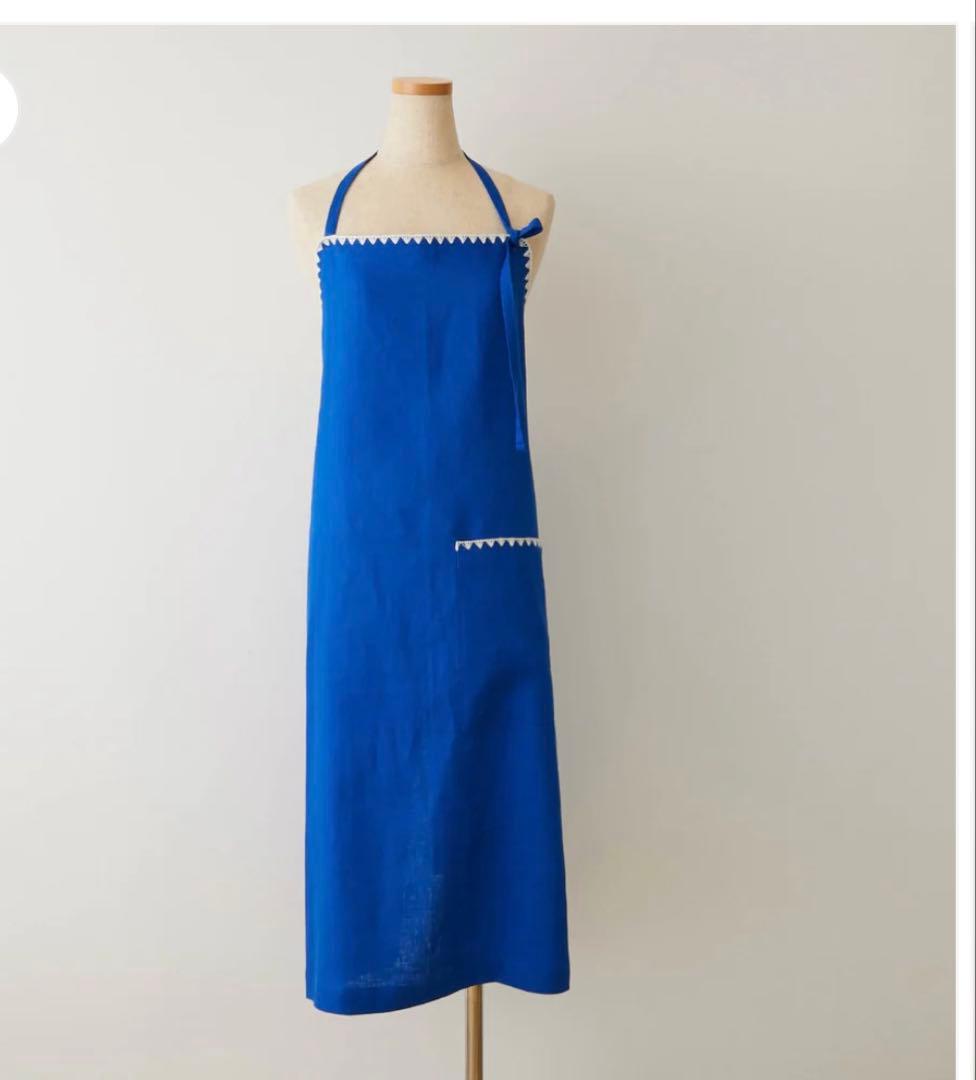 【新品】【新作】⭐️エプロン⭐️タキマキ⭐️TAKIMAKI ブルー　クロス付