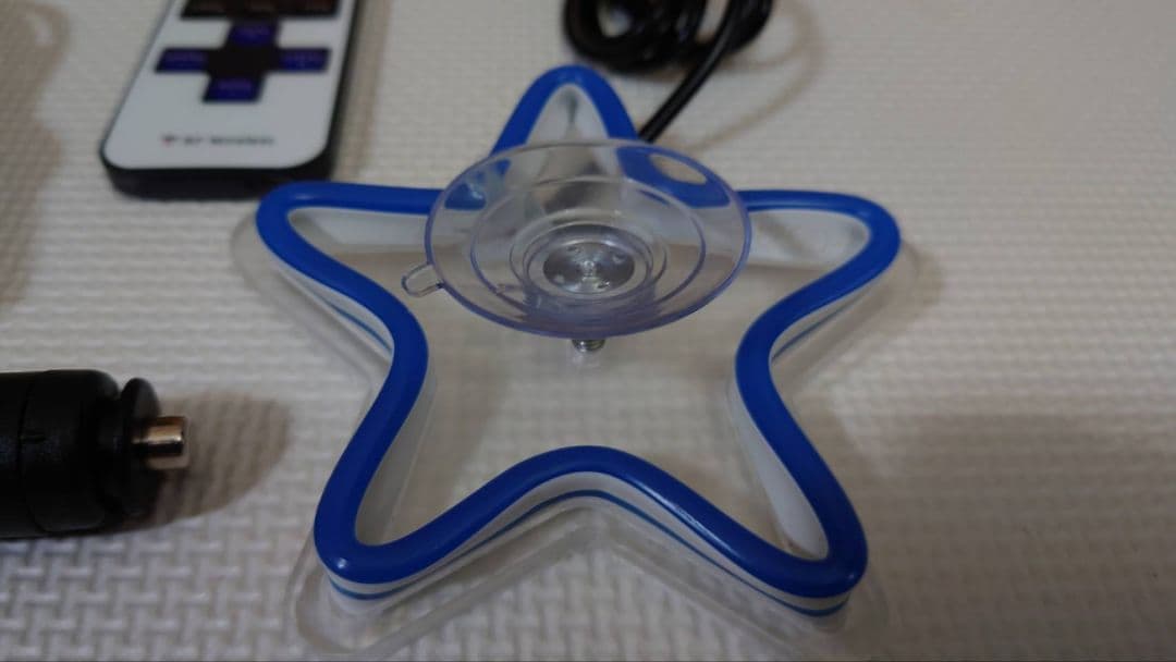 専用車内LEDイルミランプ星形2個セット 青USB変換ユニット付き
