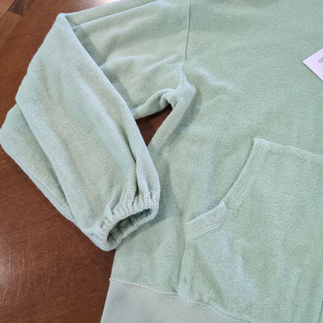 超美品　スリードッツ　パウダーグリーン ショートパーカー