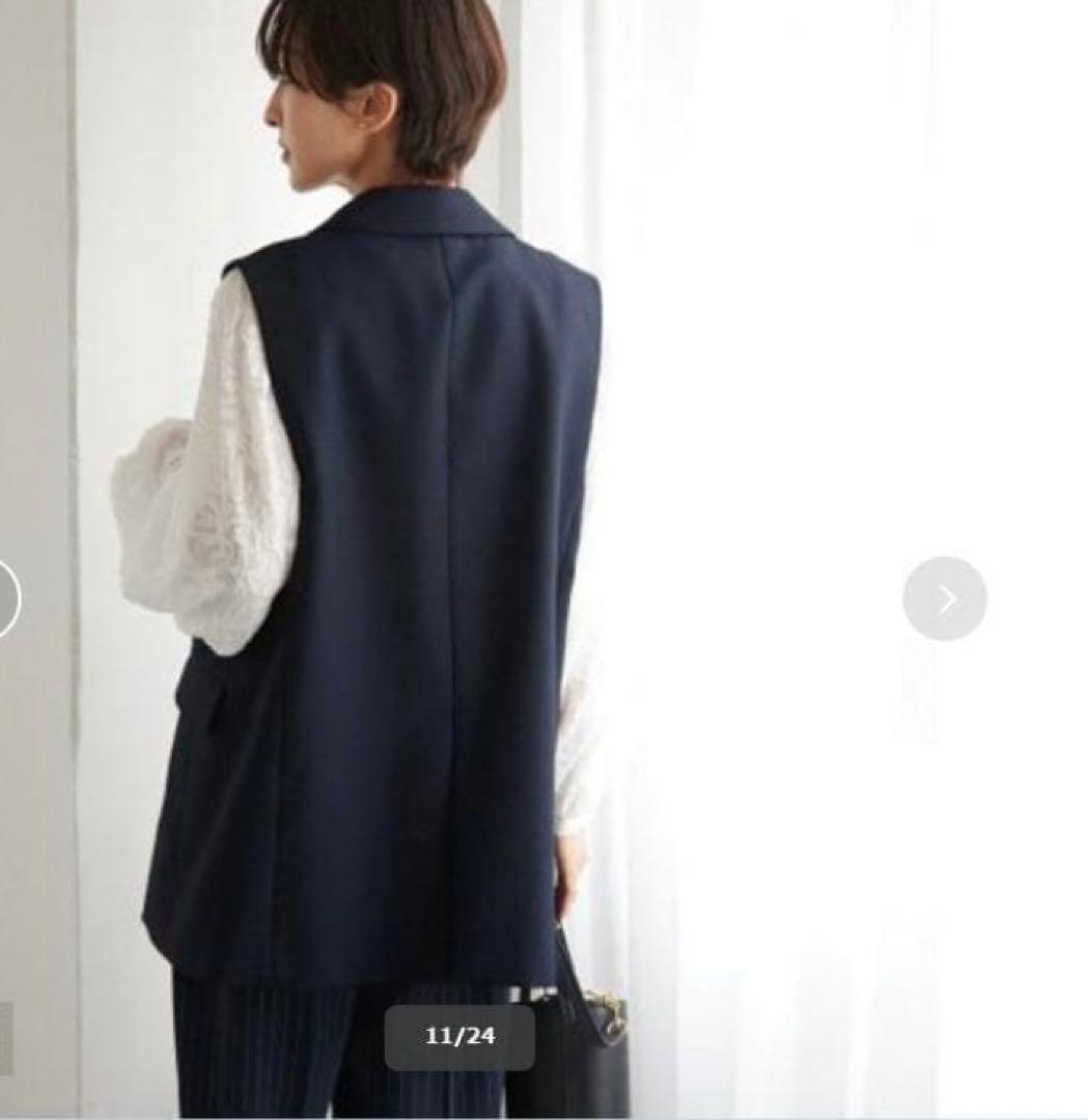 ネイビー ダブルブレスト ベスト