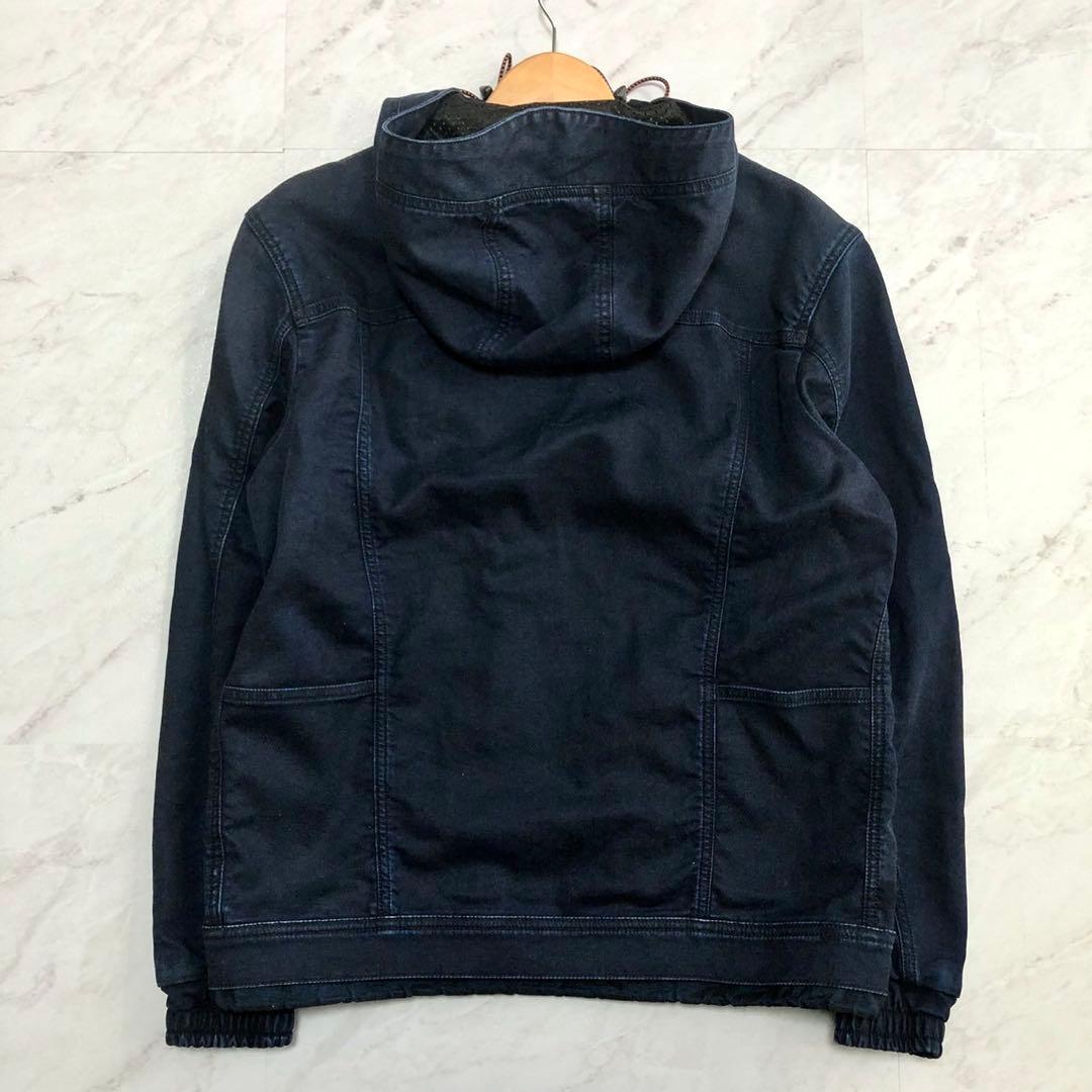 【希少】DIESEL デニム ジャケット フード コーティング ジョグ ネイビー