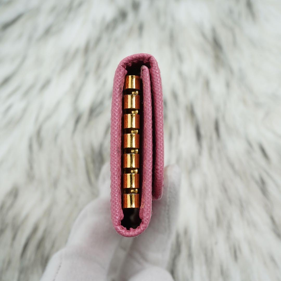 極美品　PRADA プラダ　キーケース　サフィアーノレザー　ピンク