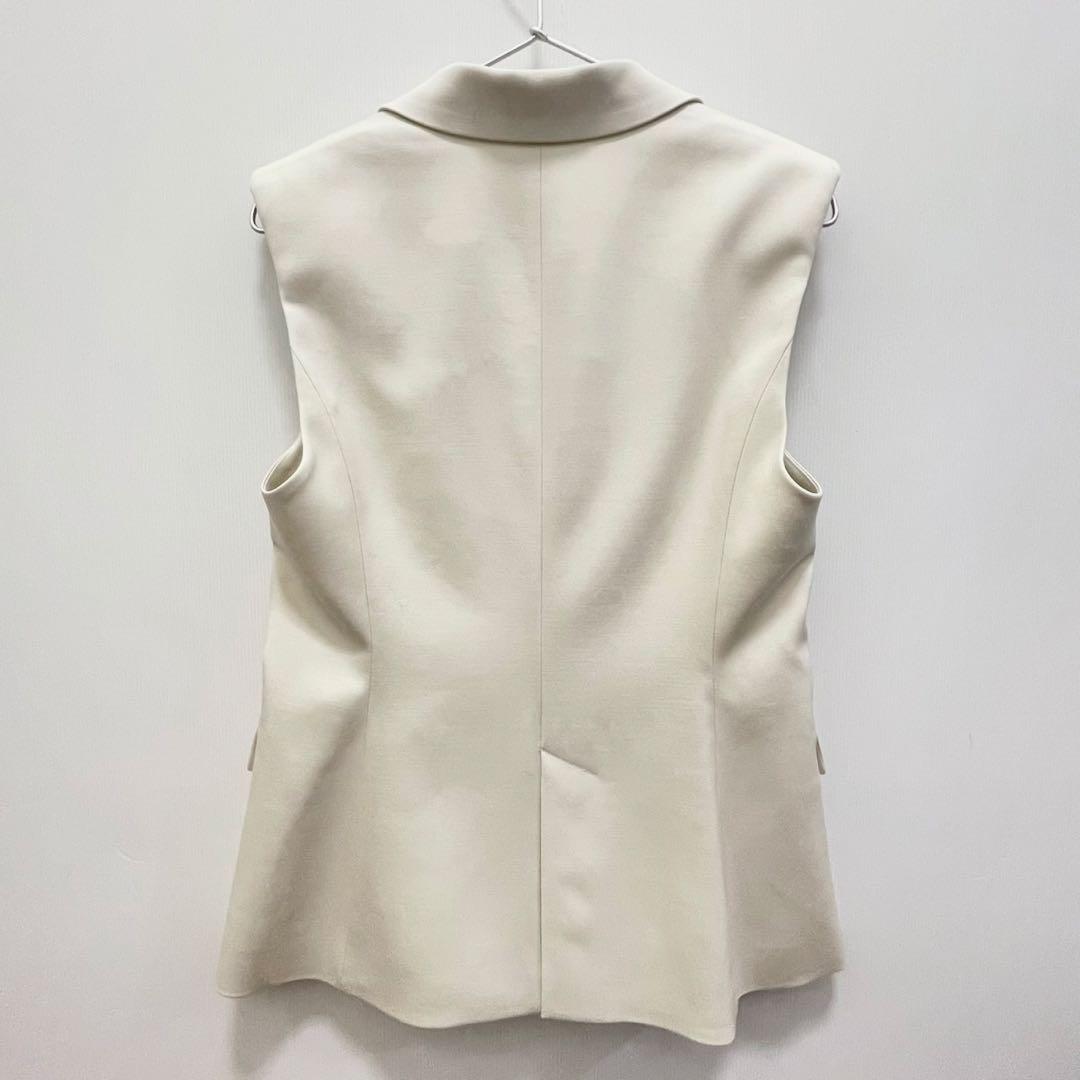 ☆ 美品 エストネーション ホワイト ダブルブレスト ベスト ジレ 春秋