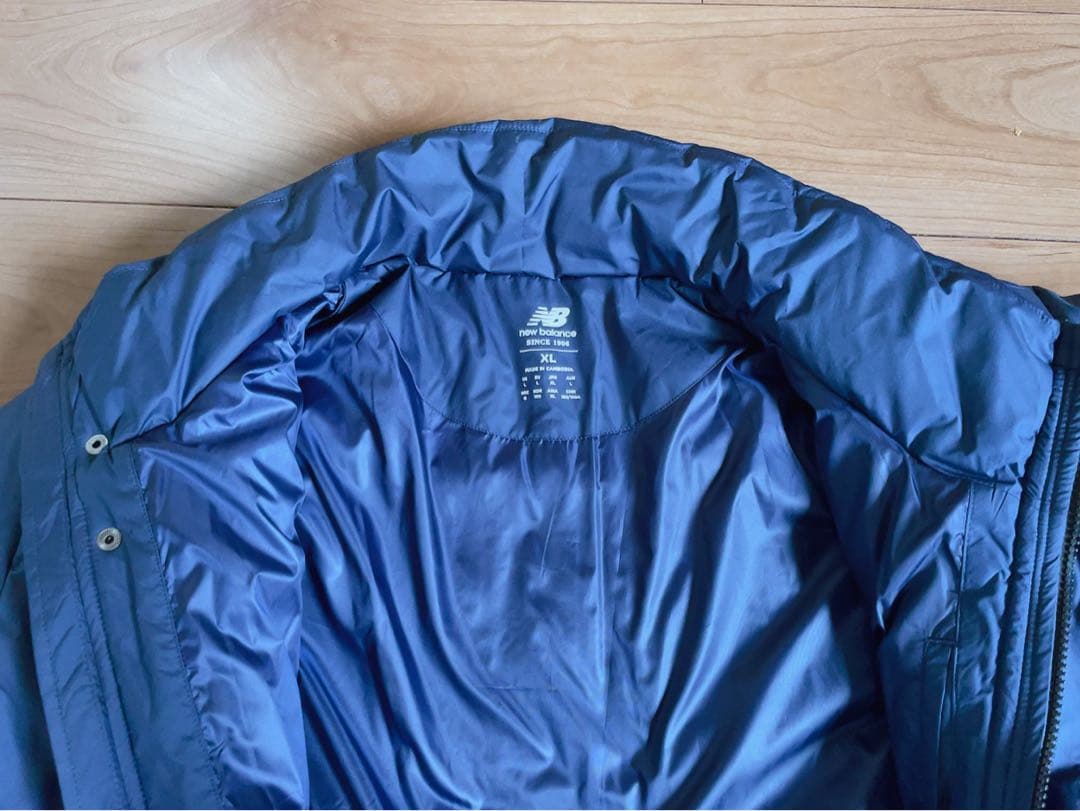 美品 ロング ベンチコート ネイビー XL ニューバランス