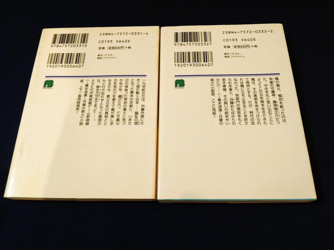 幕末浪漫 月華の剣士 上下巻 小説 ノベル