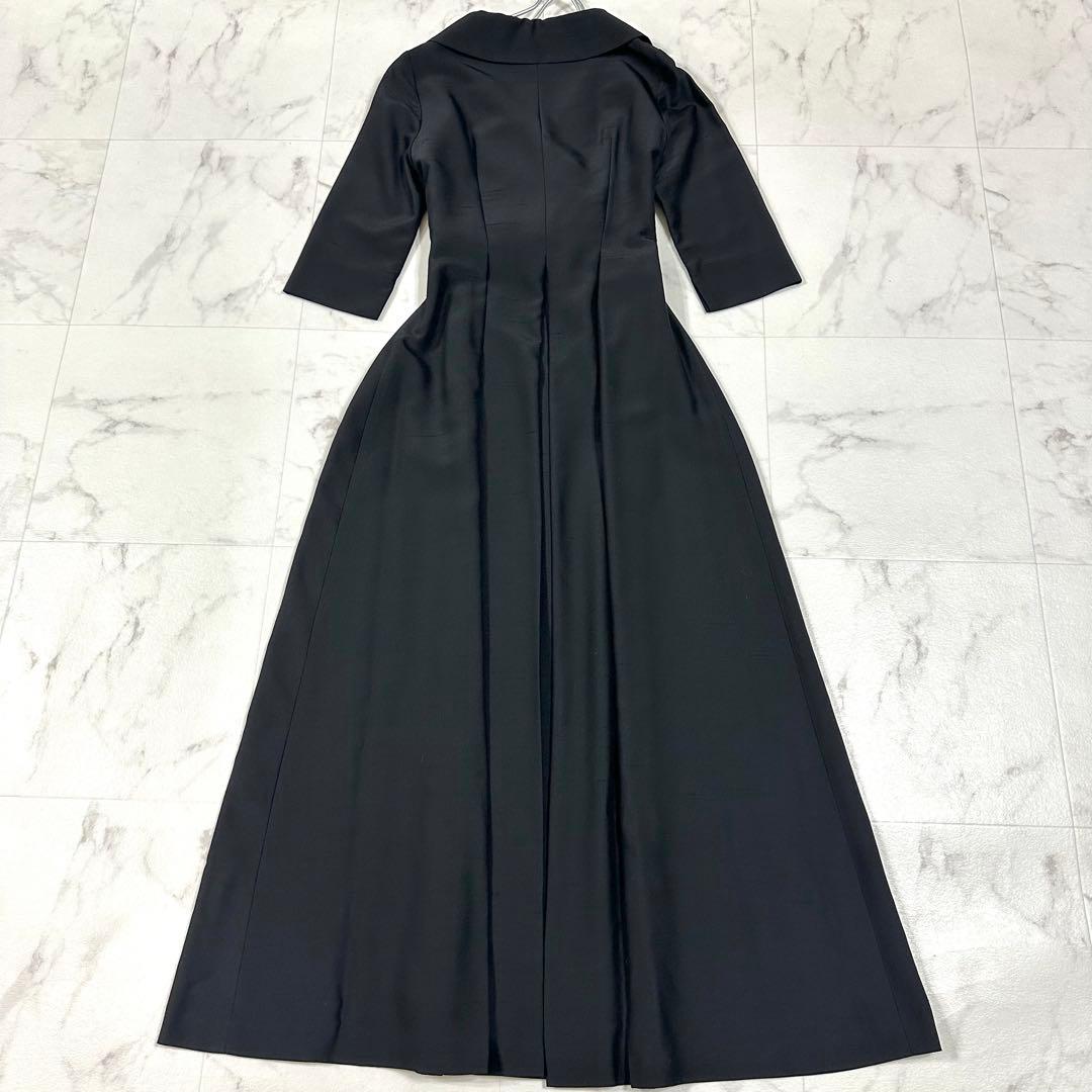 【美品】Sybilla ロングワンピース シャンタン生地 フレア 黒 L相当