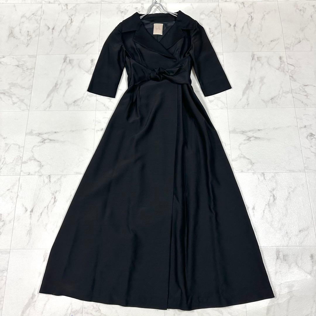 【美品】Sybilla ロングワンピース シャンタン生地 フレア 黒 L相当