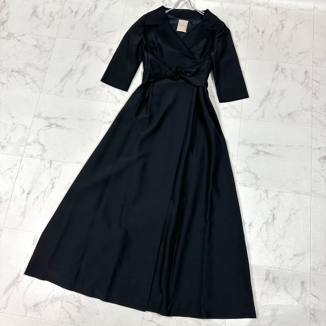 【美品】Sybilla ロングワンピース シャンタン生地 フレア 黒 L相当