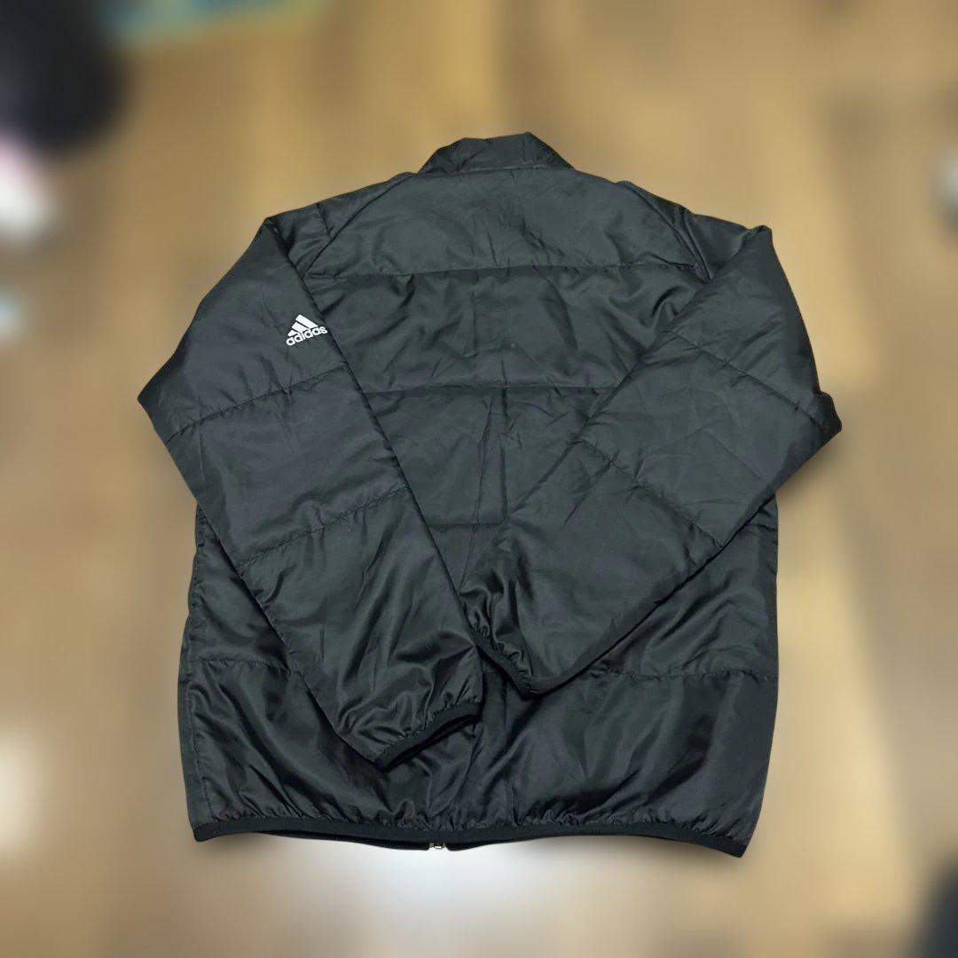 adidas ブラック ジャージ上下セット　ナイロンジャケット 黒　LL 中綿