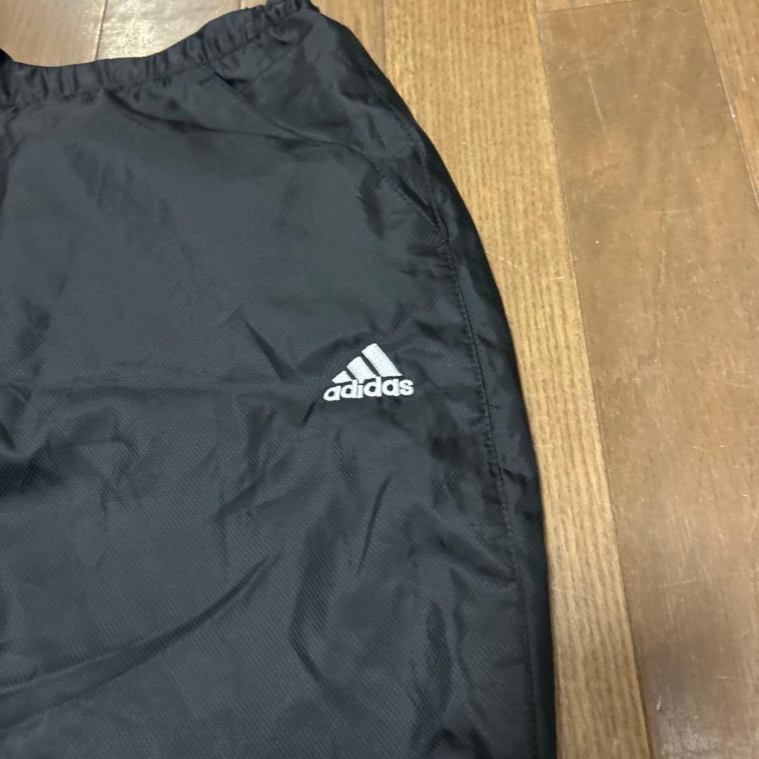 adidas ブラック ジャージ上下セット　ナイロンジャケット 黒　LL 中綿