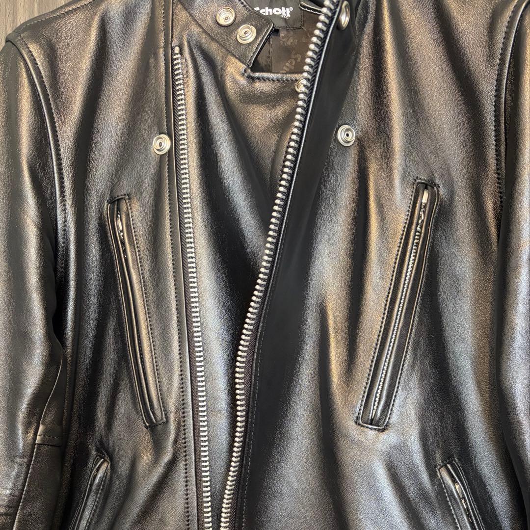 Schott ダブルライダース レザージャケット 黒 M