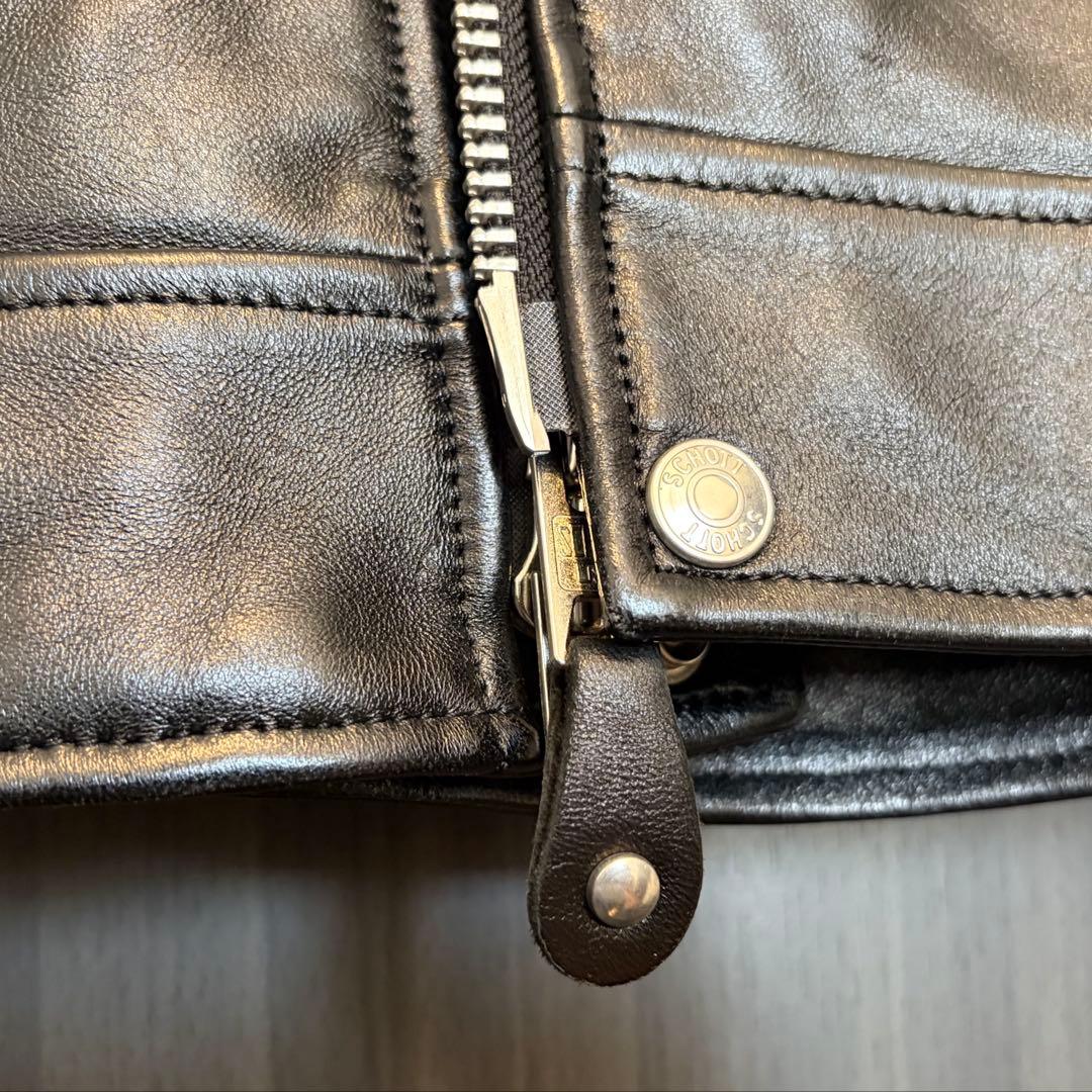Schott ダブルライダース レザージャケット 黒 M