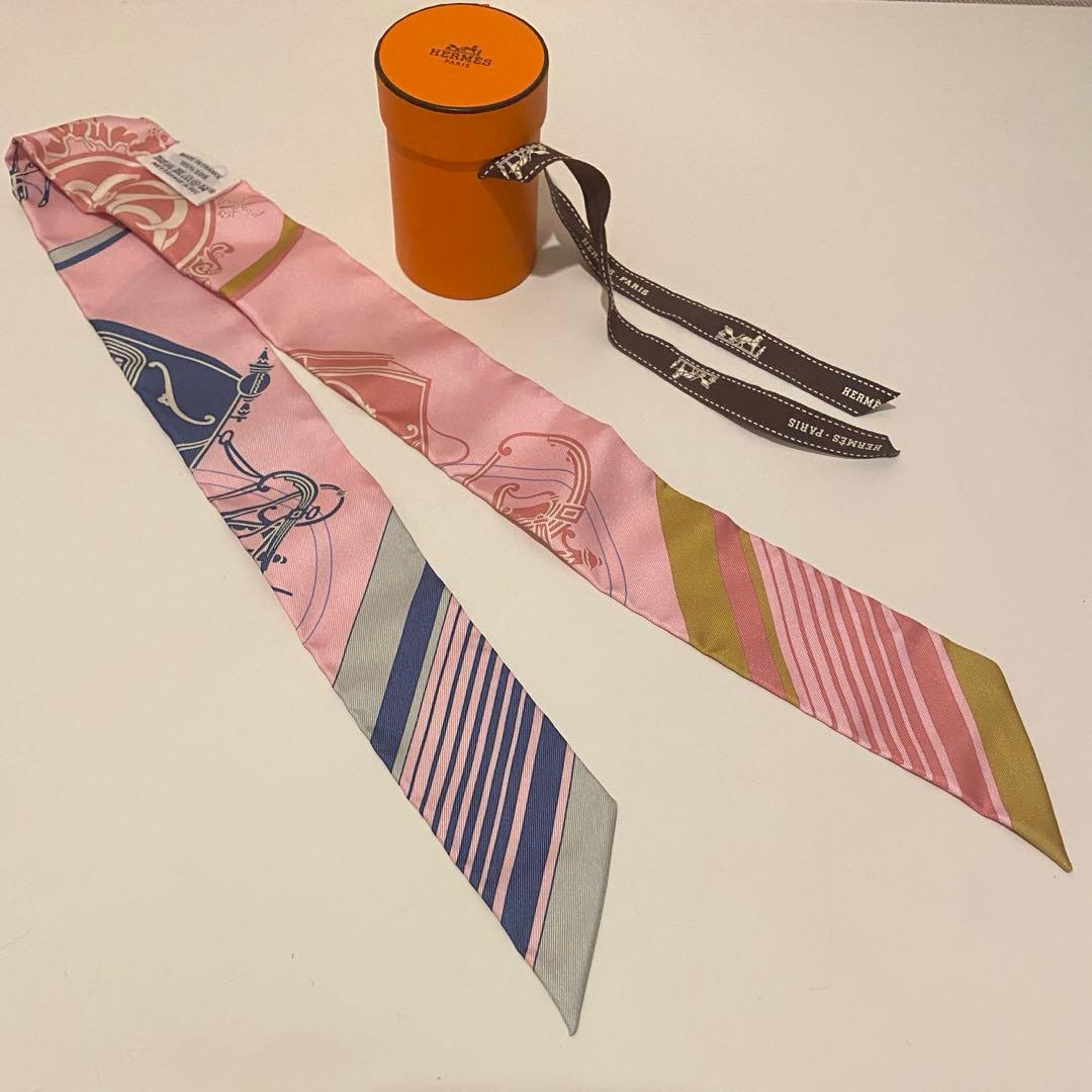 【美品】エルメス ツイリー ピンク