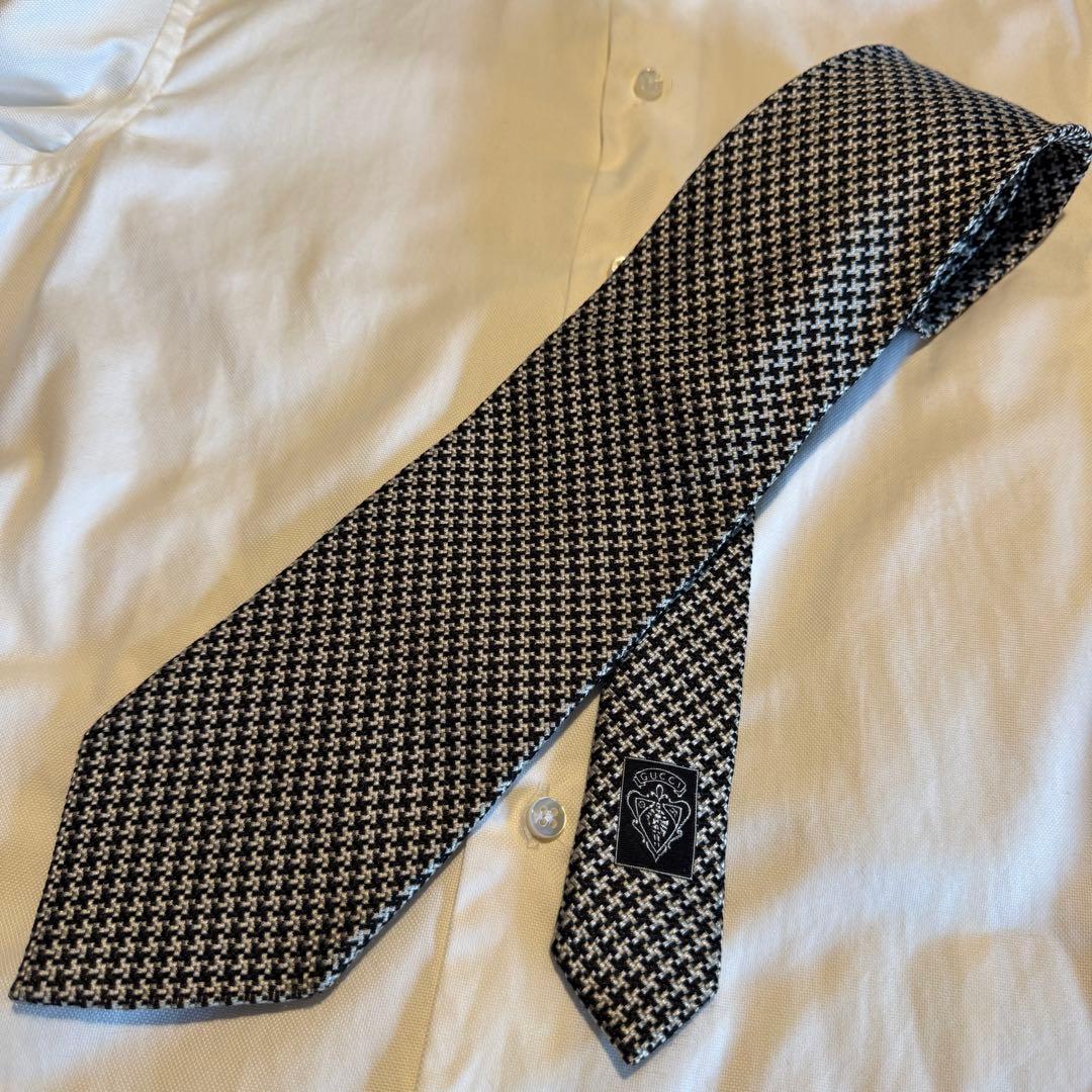 ★出品終了予定★【極美品】GUCCI グッチ ネクタイ 千鳥チェック