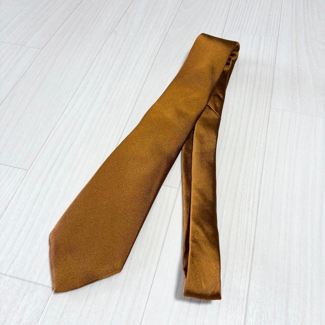 極美品【Brioni】ブリオーニ 高級生地タイ ソリッドブラウン ハンドメイド