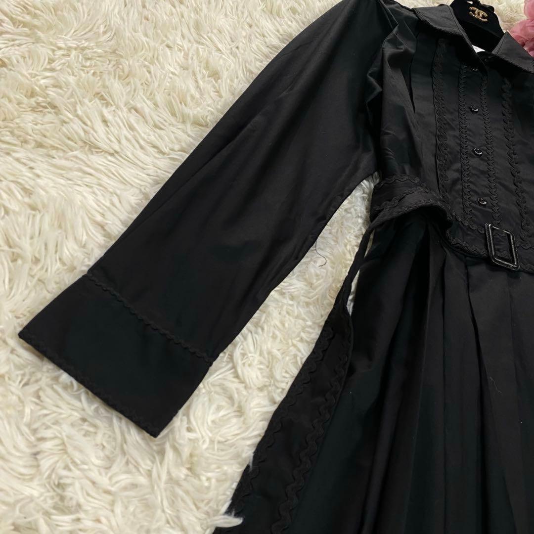 美品 ✨️マックスマーラ 近年モデル シャツワンピース ブラック マキシ丈 40
