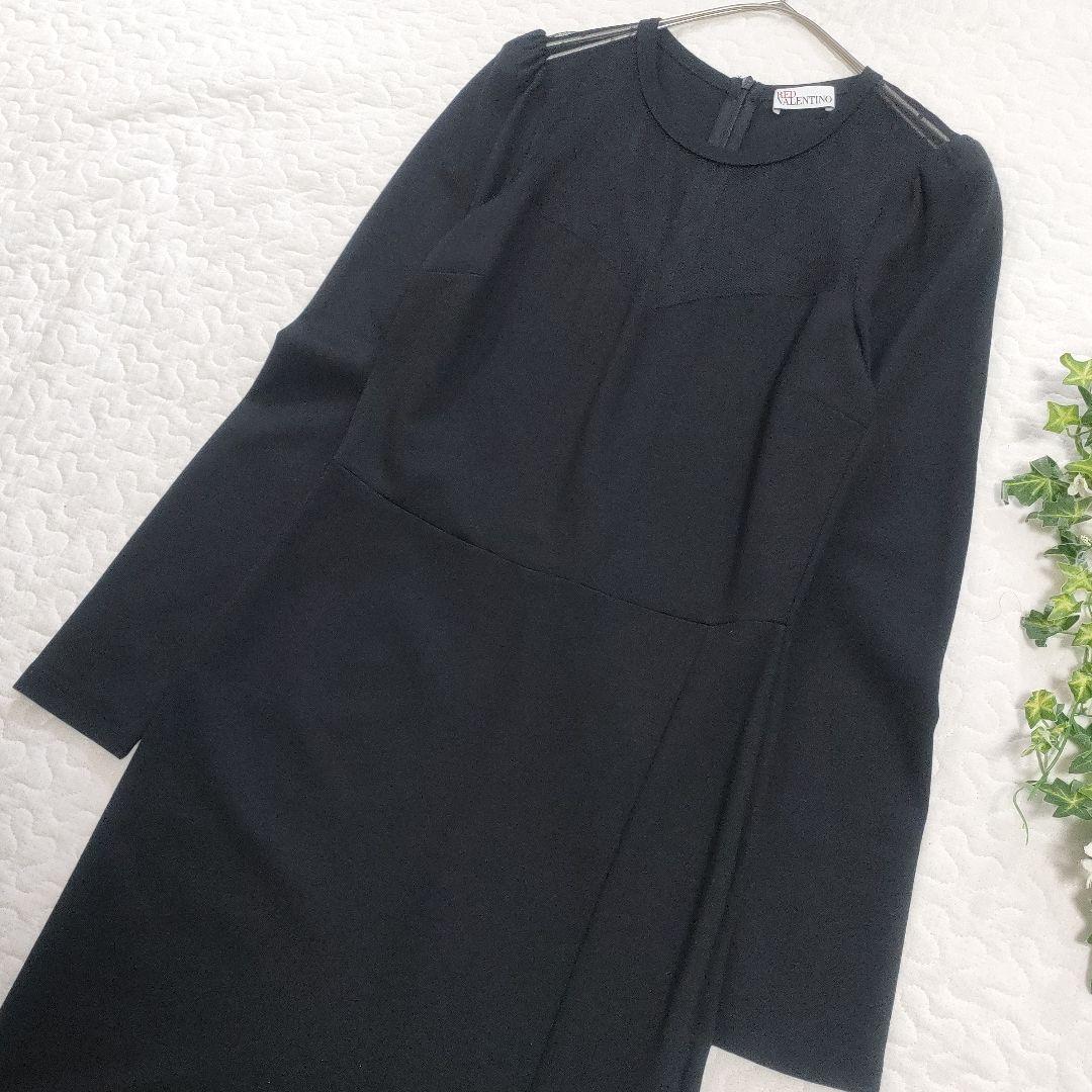 極美品✨RED VALENTINO　アイラインシルエットスリットワンピース　黒