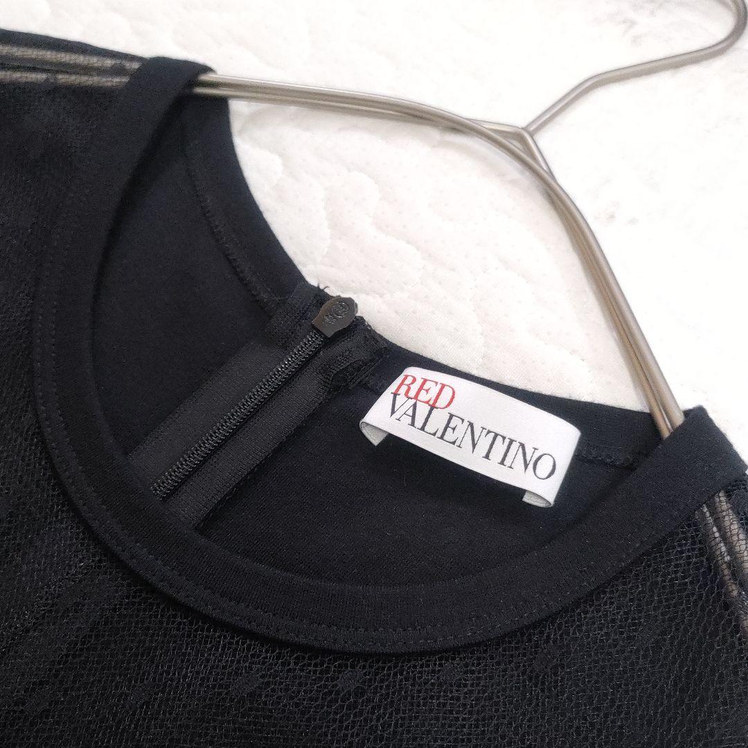 極美品✨RED VALENTINO　アイラインシルエットスリットワンピース　黒