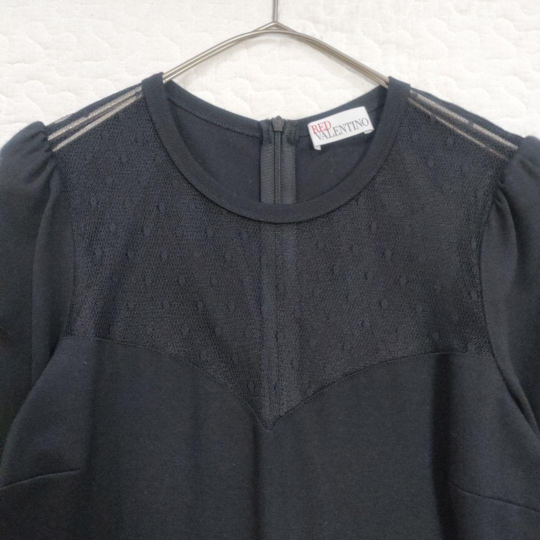 極美品✨RED VALENTINO　アイラインシルエットスリットワンピース　黒