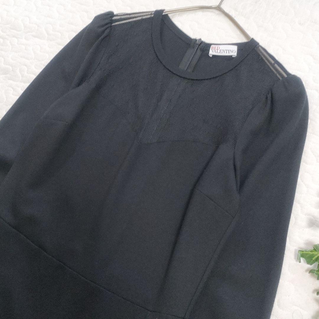 極美品✨RED VALENTINO　アイラインシルエットスリットワンピース　黒