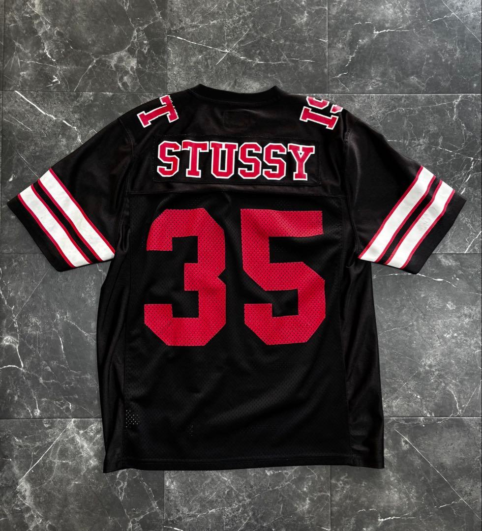 STUSSY ゲームシャツ ブラック メッシュ ステューシー ストリート 古着