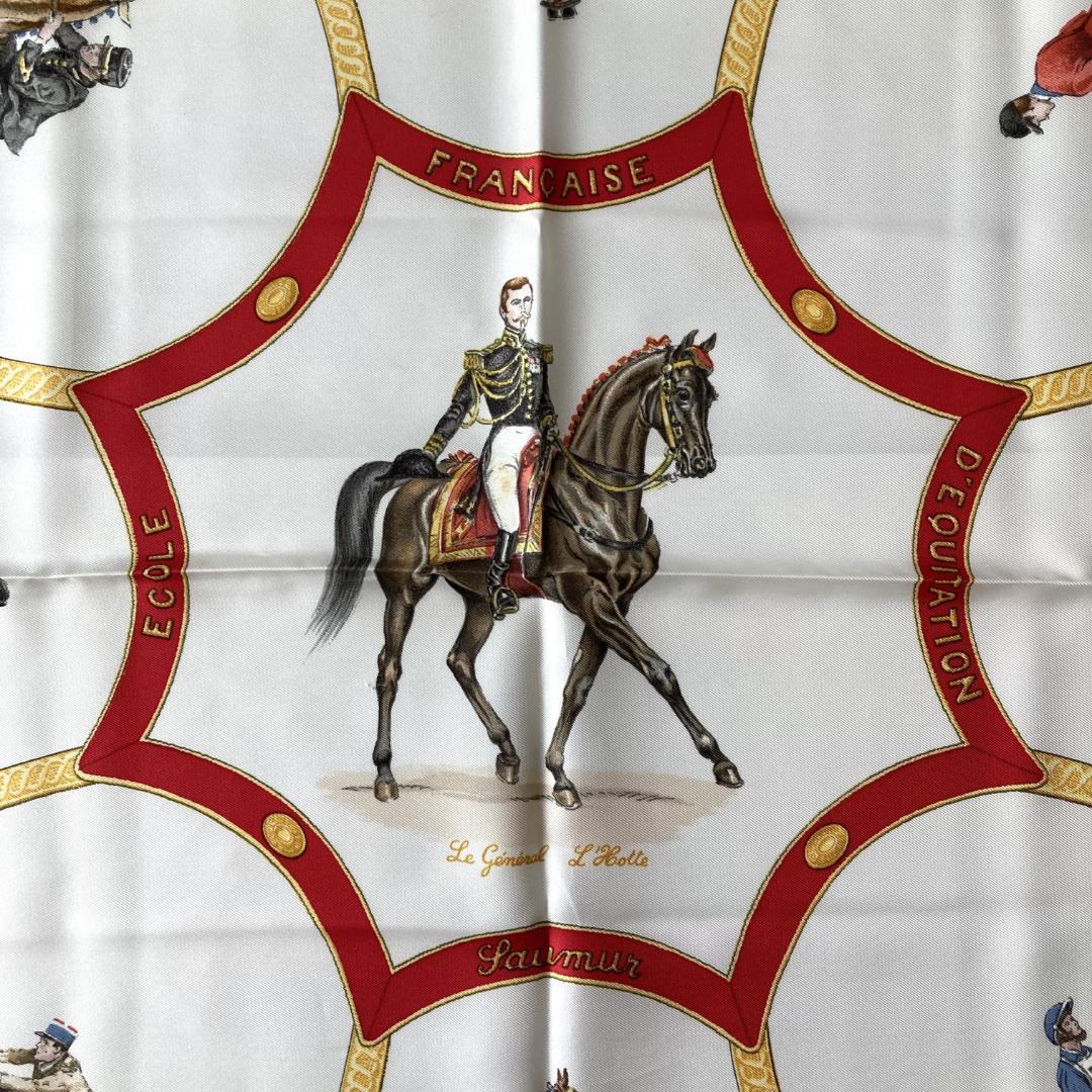 HERMES エルメス スカーフ カレ90 フランス国立乗馬学校 シルク100%
