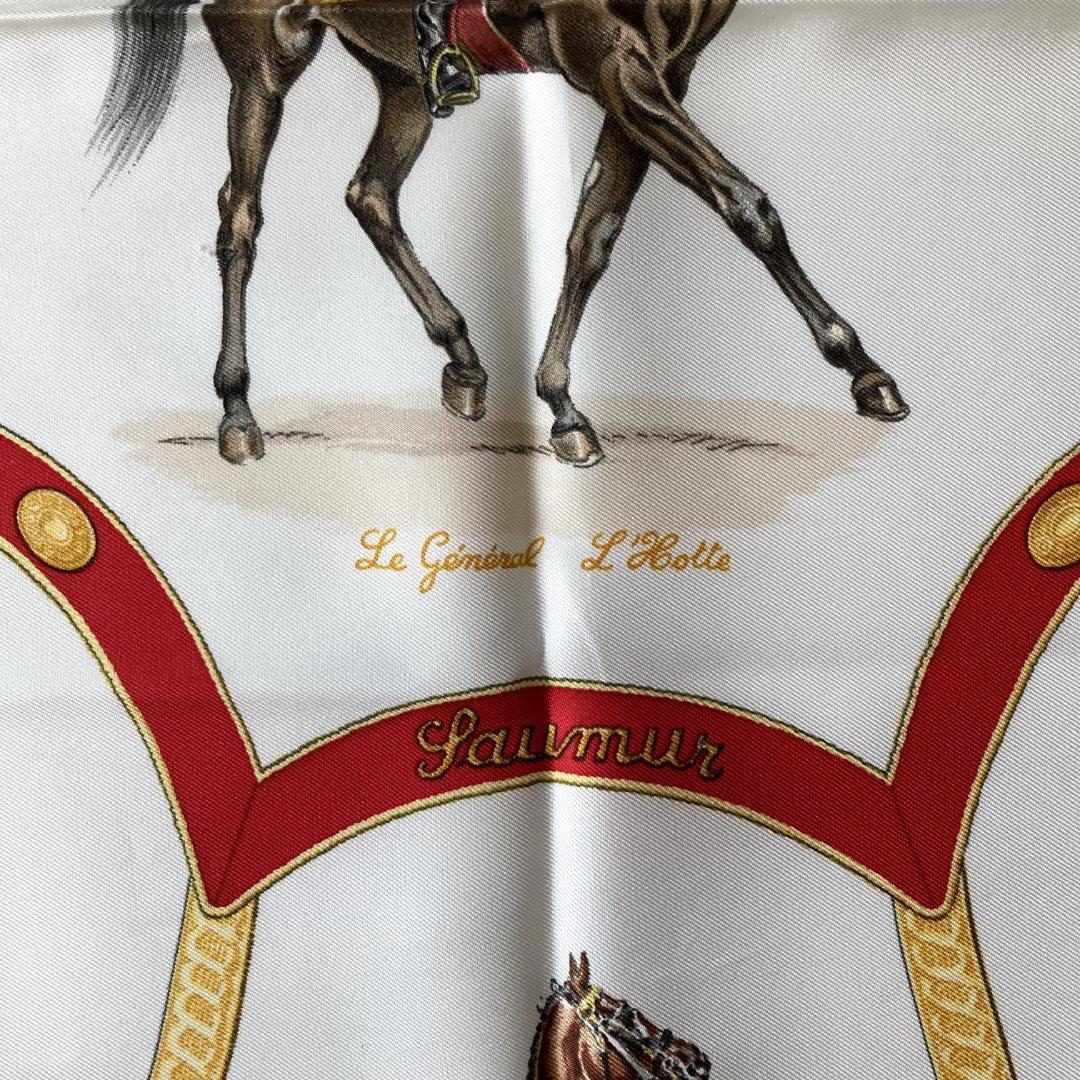 HERMES エルメス スカーフ カレ90 フランス国立乗馬学校 シルク100%