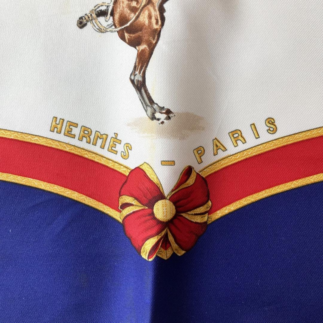 HERMES エルメス スカーフ カレ90 フランス国立乗馬学校 シルク100%