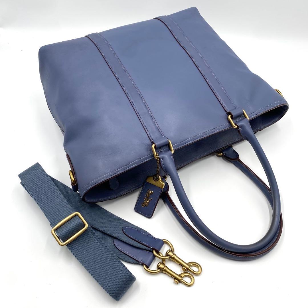 現行/美品✨コーチ メトロポリタン 2way トートバッグ ネイビー 大容量