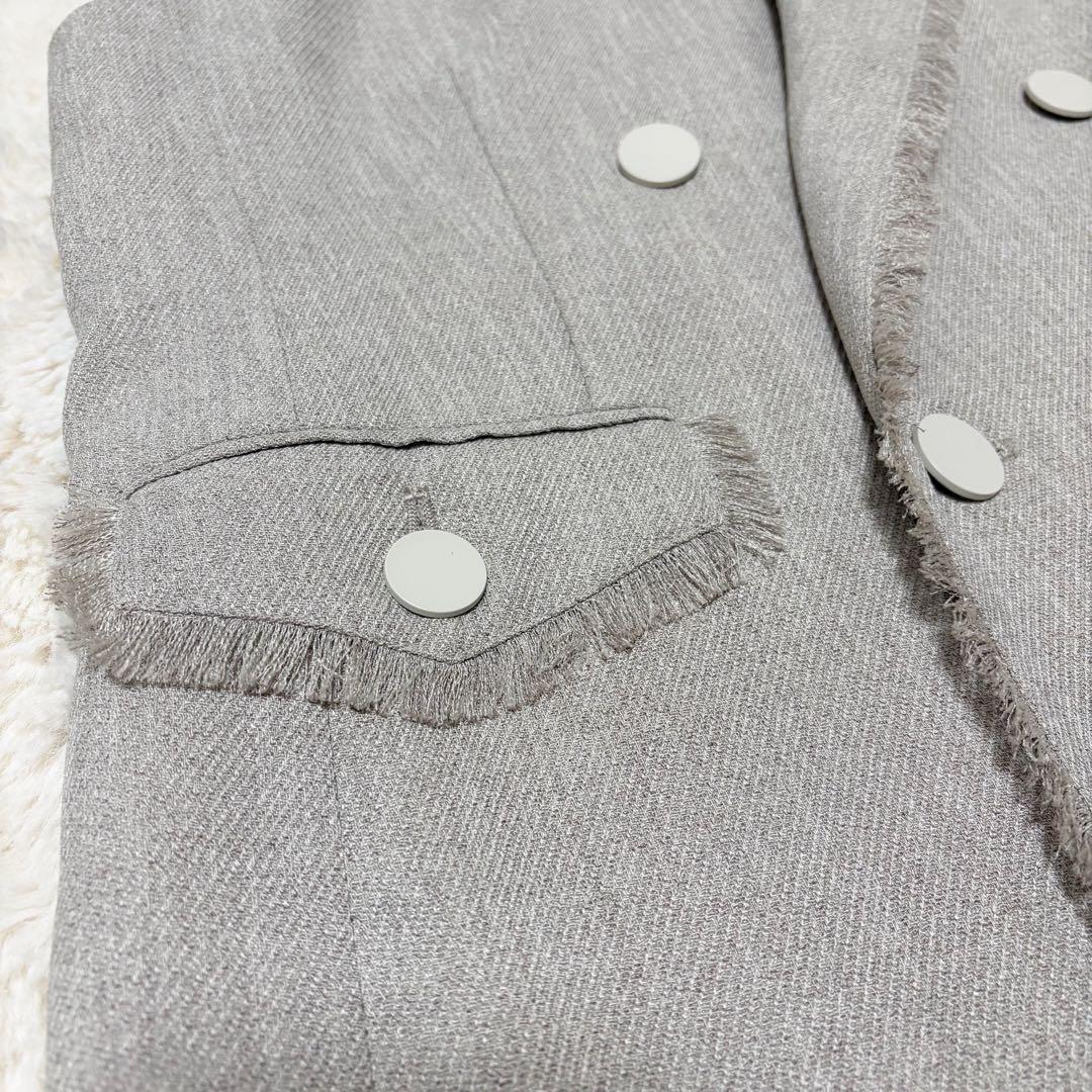 美品✨ アルアバイル スラブツイード フリンジ ジレ ベスト 2 ベージュ 春