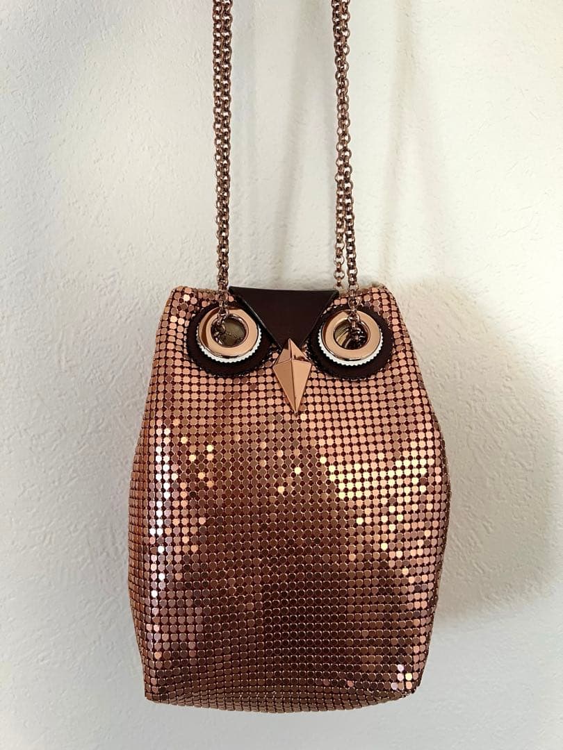 美品【kate spade】ケイトスペード フクロウ スパンコールミニバッグ