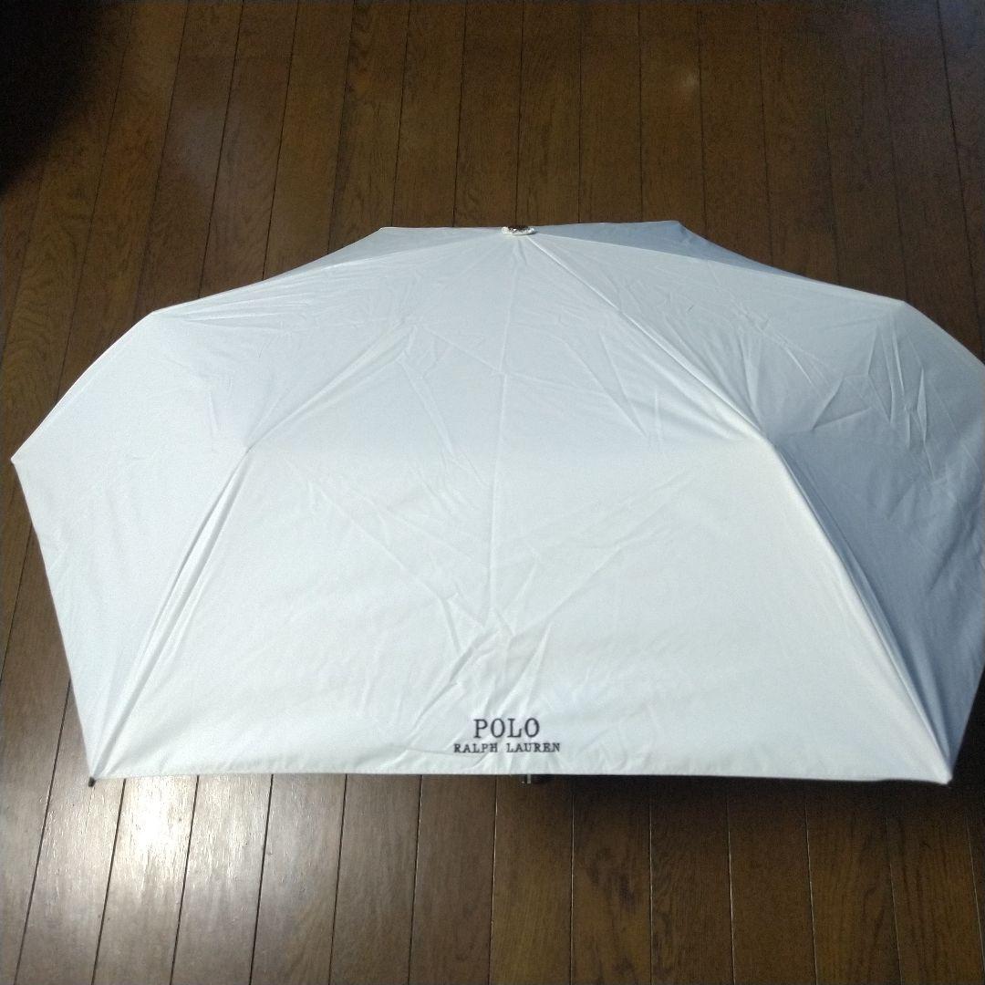 未使用ポロ ラルフローレン トートバッグ付き遮光遮熱UV晴雨兼用折り畳み日傘白